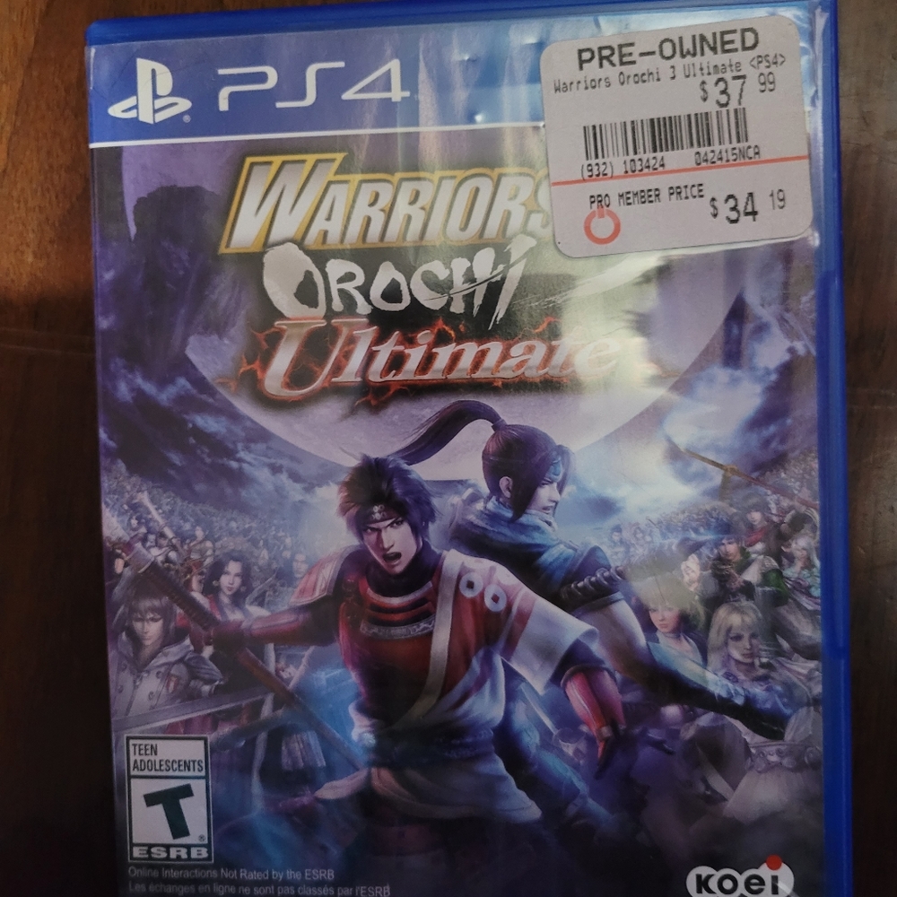 Warriors orochi ultimate for the ps4